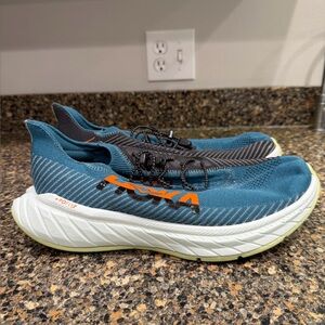 Hoka Blue and Orange Running Shoes men’s 12.5 carbon x3
